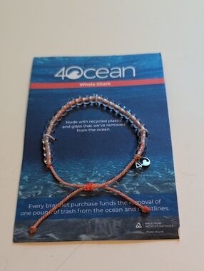 4ocean Orange Beaded Whale Shark Bracelet